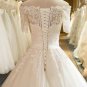 Beautiful Off-the-shoulder Ball Gown Lace Lvory Wedding DressesW22