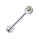 Austrian Crystal Jonquil GEM Straight Barbell Ring