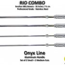 Rio Combo - Set of 4 - Brazilian Skewers for BBQ 28" -  Aluminum Handle