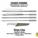 Ceara Combo - Set of 4 Brazilian Skewers 28" + Knife 8" -  Aluminum Handle