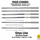 Para Combo - Set of 6 - Brazilian Skewers for BBQ 28" -  Aluminum Handle