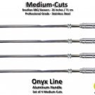 Medium Cuts - Set of 4 Brazilian Skewers for BBQ 28" - Aluminum Handle Medium Cuts - Set of 4 Brazilian Skewers for BBQ 28" - Aluminum Handle
