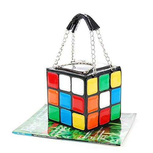 Leather Rubix Cube Lady Hangbag