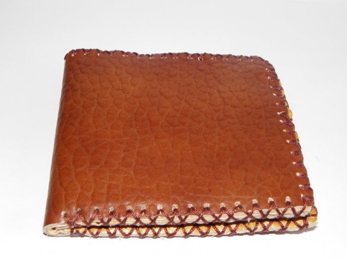Father Gift Rustic Two Folded Cow Leather Purse Wallet E4