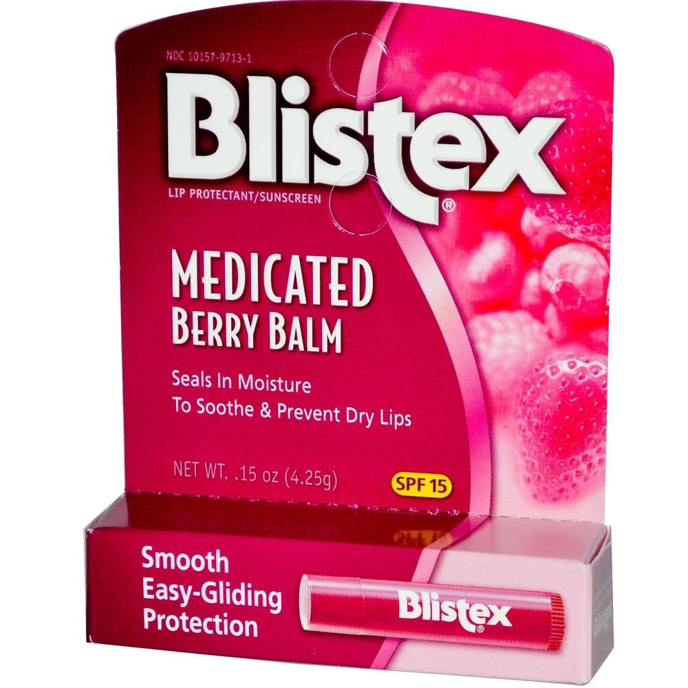 BLISTEX Medicated BERRY Lip Balm Protectant SPF 15 Soothe+Prevent Dry ...