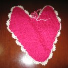 Heart shaped crochet washcloth