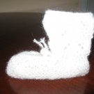 Handmade knit angora baby boots