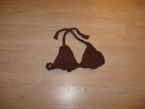 Handmade knitted bikini top