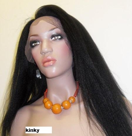 16" Kinky Straight Full Lace Wig Indian Remy