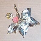 Beautiful Silver Leaf pin with the Miraculous Medal