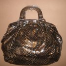 DESIGNER INSPIRED BLACK- BRONZE CROC EMBOSSED BAG! $60