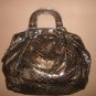 DESIGNER INSPIRED BLACK- BRONZE CROC EMBOSSED BAG! $60