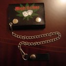 Black Leather Tri Fold Chain Wallet