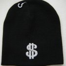 Black Dollar Sign Beanie Ski Hat