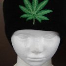 Black Marijuana Leaf Beanie Ski Hat