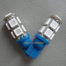 2 BULBS 3 CHIPS T10 194 W5W 501 9 SMD LED BLUE WEDGE