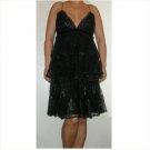 Marchesa NWOT layered ruffle mylar thread dress