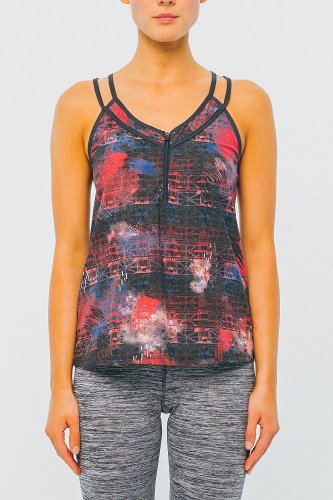 Lija Women's Floating Double Strap Tank Top, Med