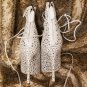 $2,350 New with tags Alaia suede laser cut lace up heels