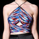 ALEXANDER WANG Airforce Woven Halter Accordion Pleated