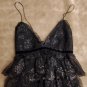 Marchesa NWOT layered ruffle mylar thread dress