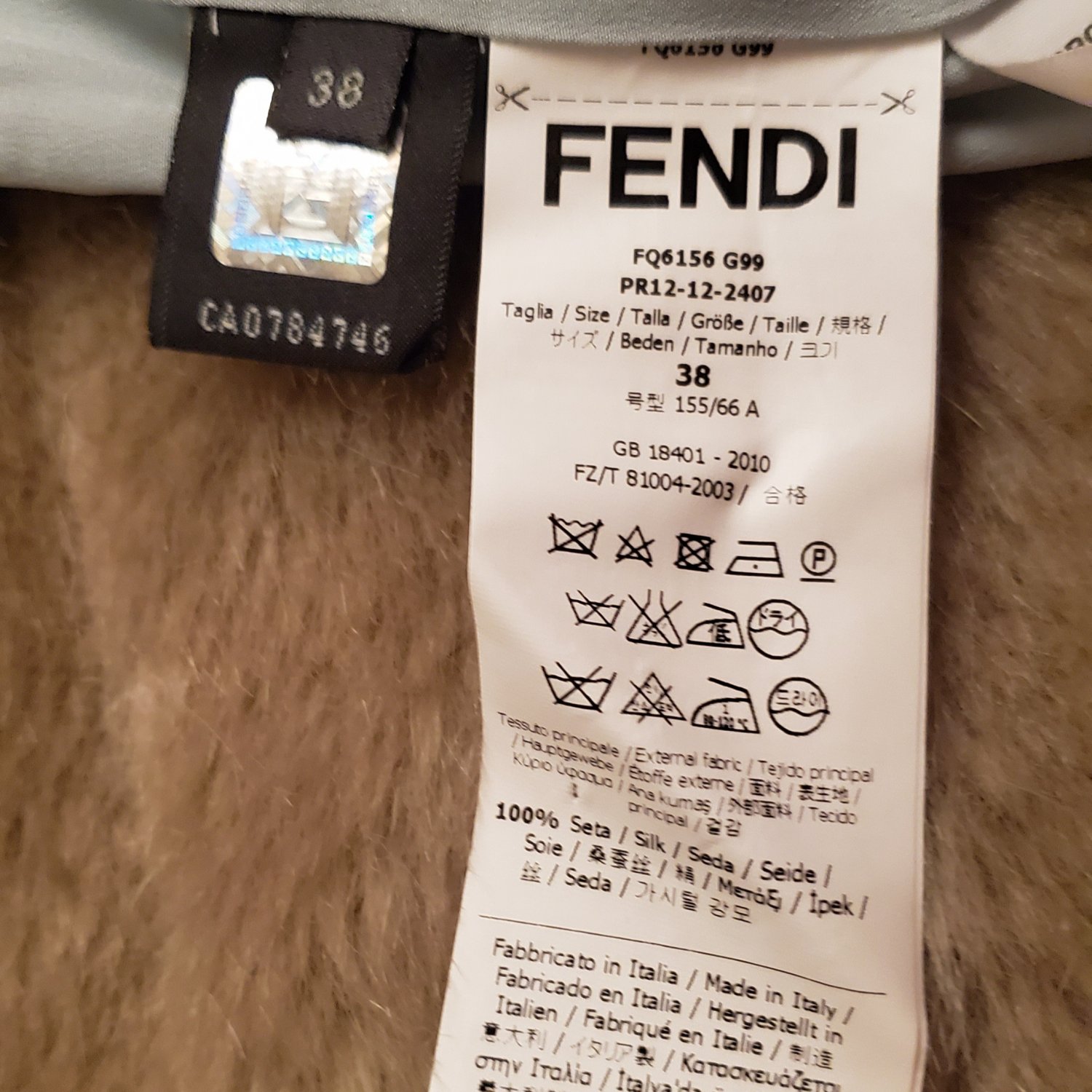 $1,170 Fendi new tags exquisite silk color block