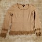 Escada crochet trim pure cashmere sweater