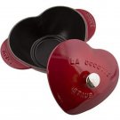 NEW STAUB Cast Iron Heart Cocotte, 1.75 qt, Cherry NEW STAUB Cast Iron Heart Cocotte, 1.75 qt, Cherry