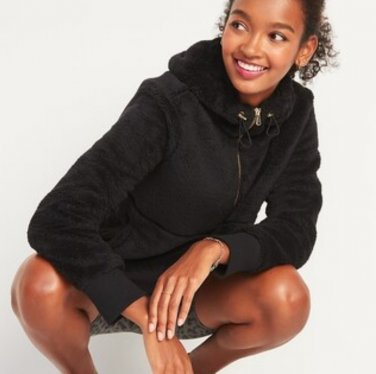 New w tags Old Navy Plush Sherpa Faux-Fur 1/2-Zip Hoodie