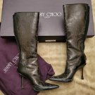 Jimmy Choo lazered skin Giselle knee leather boots extended calf