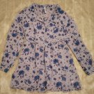 Free People flowy blue rose floral oversized button down dress