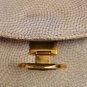 Bulgari exotic skin formal clutch with gold medallion hardware