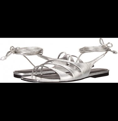 NEW Sigerson Morrison Flat wraparound metallic silver Sandals