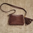 Gucci suede crossbody with leather fringe tassel