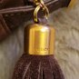 Gucci suede crossbody with leather fringe tassel