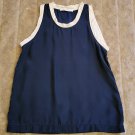 Nili Lotan all silk contrast trim tank blouse