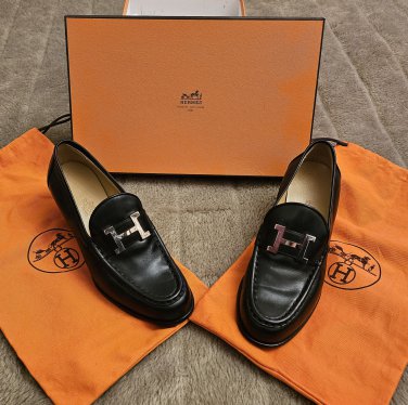 NEW box Hermes Constance loafers with original box and dustbags