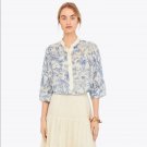 Tory Burch Tessa printed toile silk top in ivory Far and Away print Tory Burch Tessa printed toile silk top in ivory Far and Away print