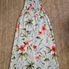 Hawaiian tropical jungle floral print smocked top with straps  maxi dress