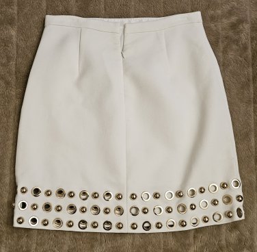 NEW tags Michael Kors COLLECTION RUNWAY skirt with grommets and large beads