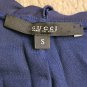 Gucci Navy Ruffle Dress with ruffle sleeves and collar