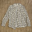 Valentino Couture Covered Button Button Down Textured Blouse