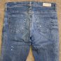 AG Adriano Goldschmied Blue Skinny Distressed Jeans with Paint-Splatter