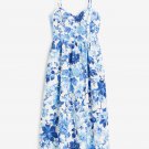 H&M Classic Blue And White Floral Linen-blend dress H&M Classic Blue And White Floral Linen-blend dress