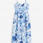 H&M Classic Blue And White Floral Linen-blend dress
