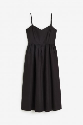 H&M Classic Black lined Linen-blend dress