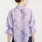 Cinq A Sept Jennings Ruffled Sleeve Blouse In Floral Lilac