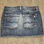 7 For All Mankind Blue Denim Mini Skirt with Red And Gold Rhinestones And Studs