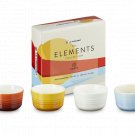 NEW Box Le Creuset Stoneware Elements Set of 4 Mini Ramekins