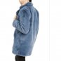 Apparis Blue Faux Fur Coat In Steel Blue, Eloise Or Sophie, Super Luxurious